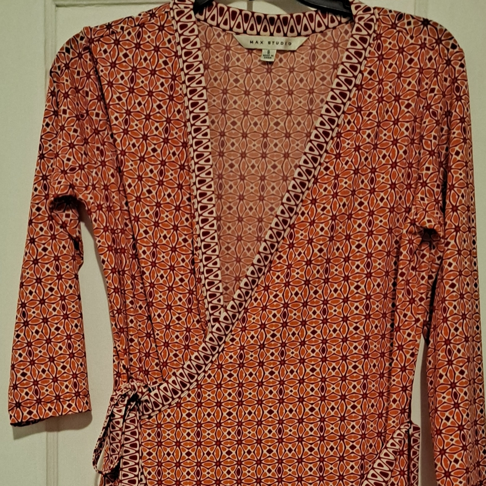 Max Studio Red Wrap Dress